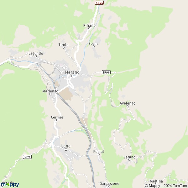Plan Merano : carte de Merano (39012) et infos pratiques