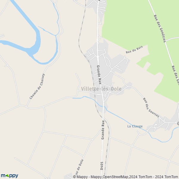 La carte pour la ville de Villette-lès-Dole 39100