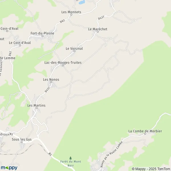 Plan LacdesRougesTruites carte de LacdesRougesTruites (39150