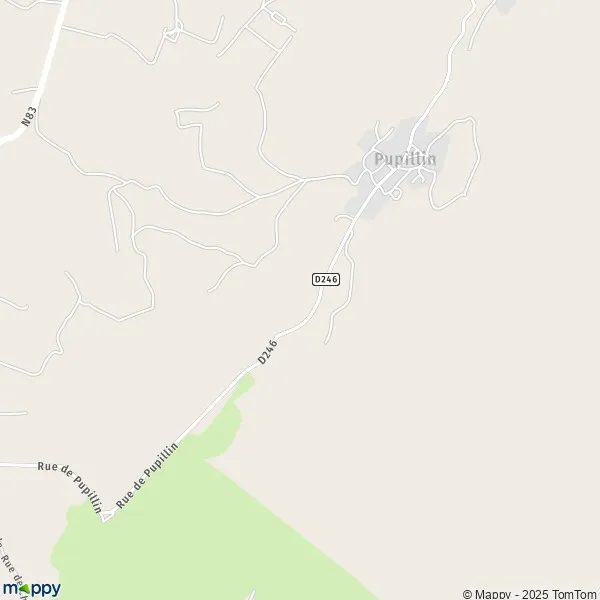 La carte pour la ville de Pupillin 39600