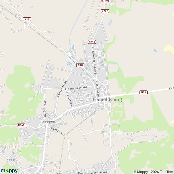 La carte pour la ville de 3970-3971 Leopoldsburg