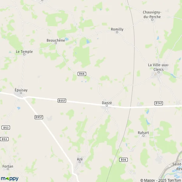 La carte pour la ville de Danzé 41160