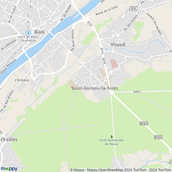 La carte pour la ville de Saint-Gervais-la-Forêt 41350