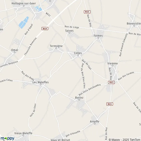 La carte pour la ville de 4317 Faimes