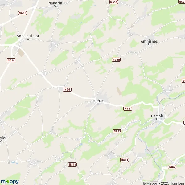 La carte pour la ville de 4590 Ouffet