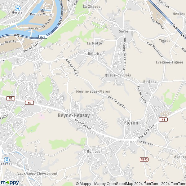 La carte pour la ville de 4610 Beyne-Heusay