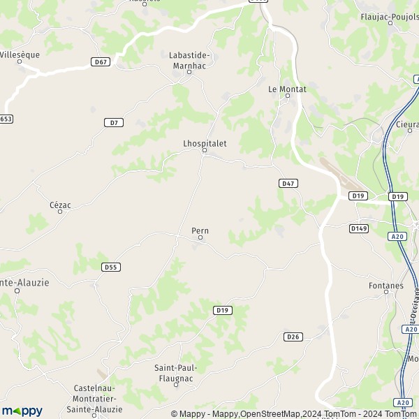 La carte pour la ville de Pern 46170