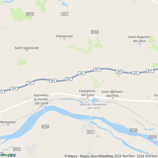 La carte pour la ville de Champtocé-sur-Loire 49123