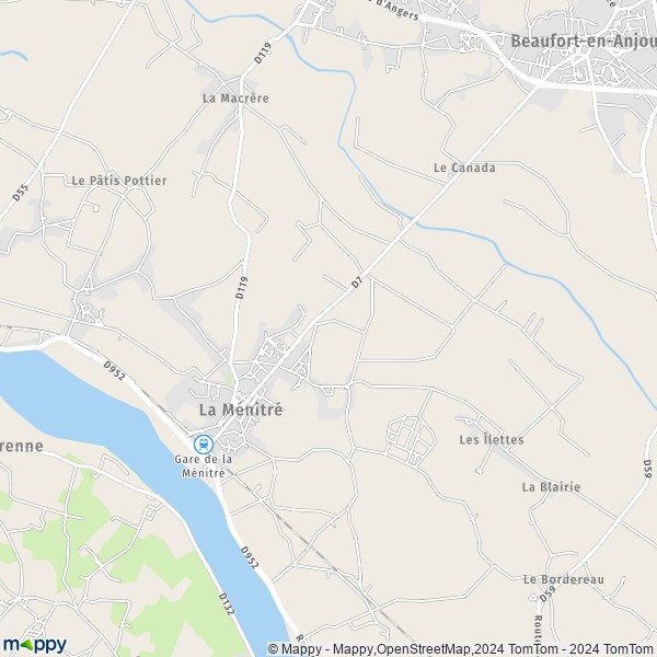 La carte pour la ville de La Ménitré 49250