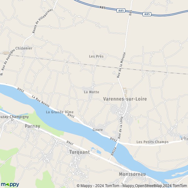 La carte pour la ville de Varennes-sur-Loire 49730