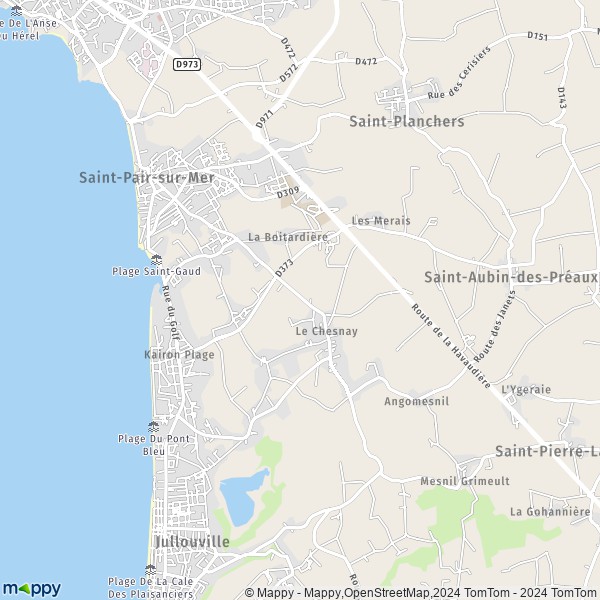 La carte pour la ville de Saint-Pair-sur-Mer 50380