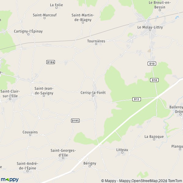 La carte pour la ville de Cerisy-la-Forêt 50680