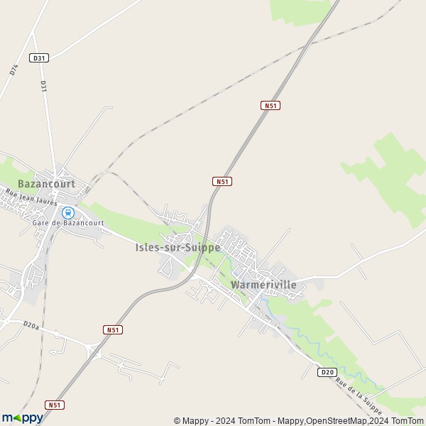 La carte pour la ville de Isles-sur-Suippe 51110