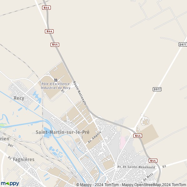 La carte pour la ville de Saint-Martin-sur-le-Pré 51520
