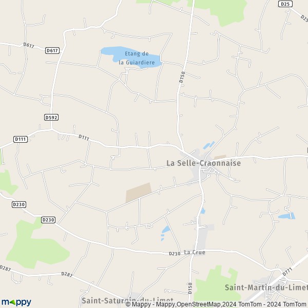 La carte pour la ville de La Selle-Craonnaise 53800