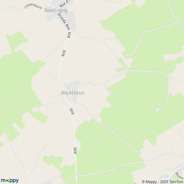 La carte pour la ville de Montreux 54450