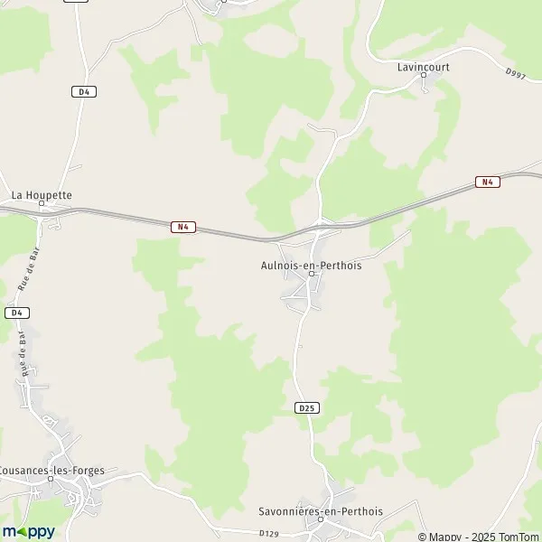 La carte pour la ville de Aulnois-en-Perthois 55170