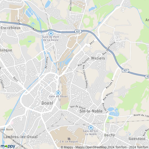 La carte pour la ville de Douai 59500