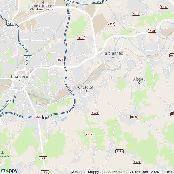 La carte pour la ville de 6060-6200 Châtelet