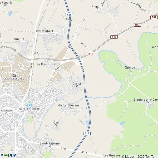 Plan Cerisé carte de Cerisé (61000) et infos pratiques