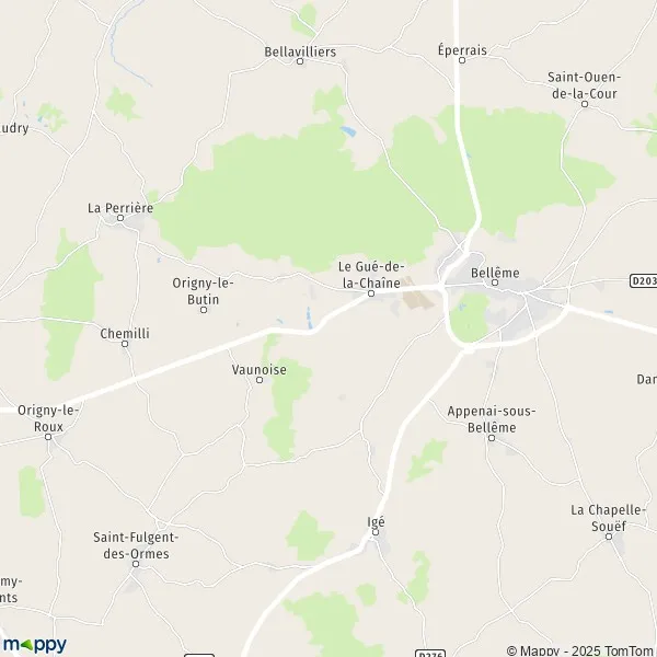 Carte Le Gué-de-la-Chaîne, 61130 Belforêt-en-Perche