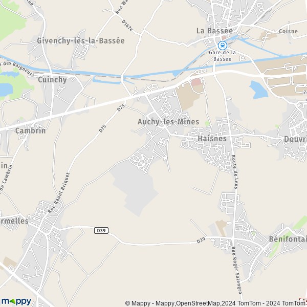 La carte pour la ville de Auchy-les-Mines 62138