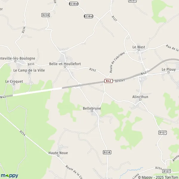 Plan Bellebrune carte de Bellebrune (62142) et infos pratiques