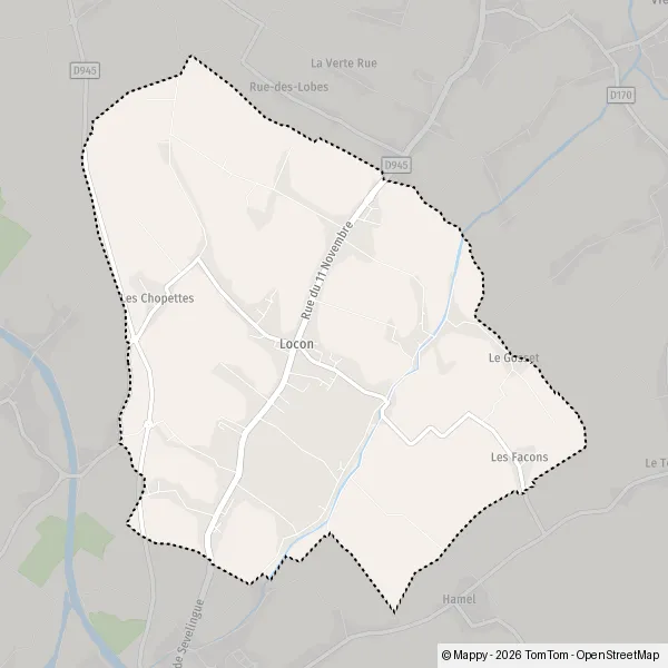 La carte pour la ville de Locon 62400