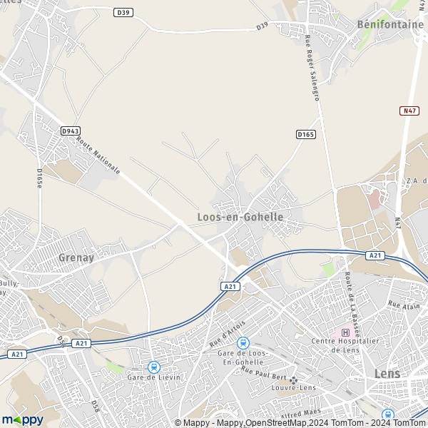 La carte pour la ville de Loos-en-Gohelle 62750