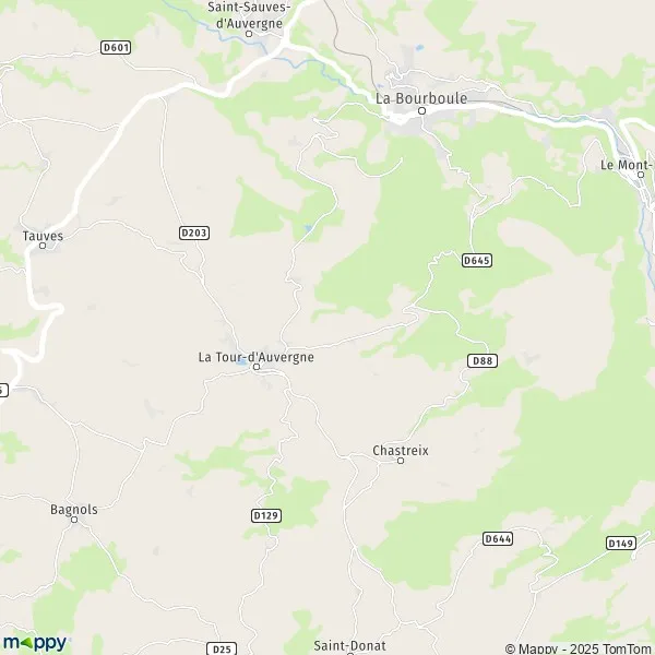 La carte pour la ville de La Tour-d'Auvergne 63680