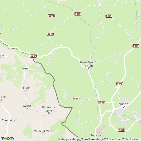 La carte pour la ville de 6769 Meix-Devant-Virton