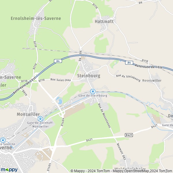 La carte pour la ville de Steinbourg 67790