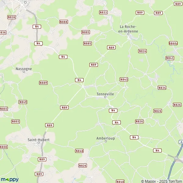 La carte pour la ville de 6970-6972 Tenneville