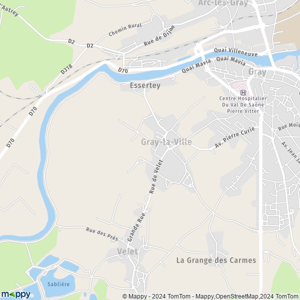 La carte pour la ville de Gray-la-Ville 70100