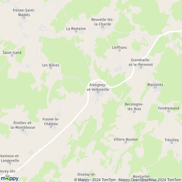 La carte pour la ville de Fretigney-et-Velloreille 70130