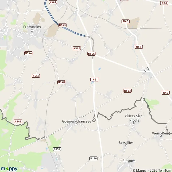 La carte pour la ville de 7040-7041 Quévy