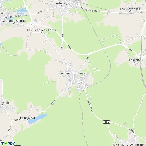 La carte pour la ville de Fontaine-lès-Luxeuil 70800