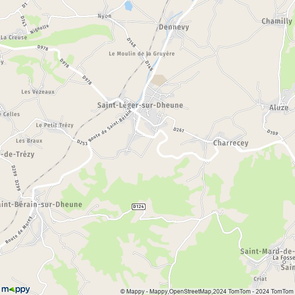 La carte pour la ville de Saint-Léger-sur-Dheune 71510