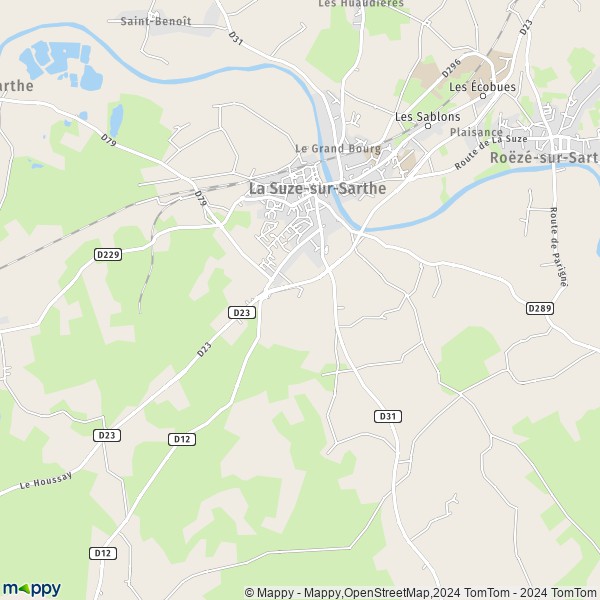 La carte pour la ville de La Suze-sur-Sarthe 72210