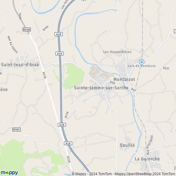 La carte pour la ville de Sainte-Jamme-sur-Sarthe 72380