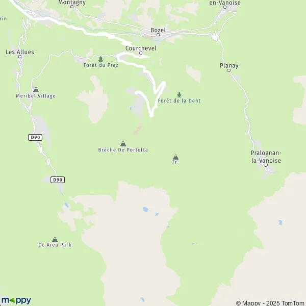 Carte Saint-Bon-Tarentaise, 73120 Courchevel