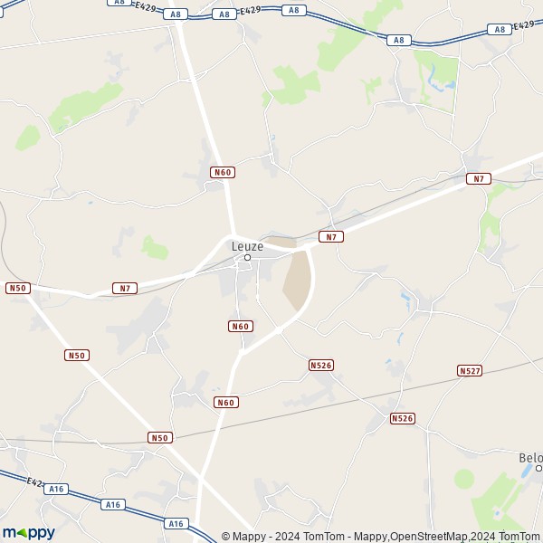 La carte pour la ville de 7534-7906 Leuze-en-Hainaut