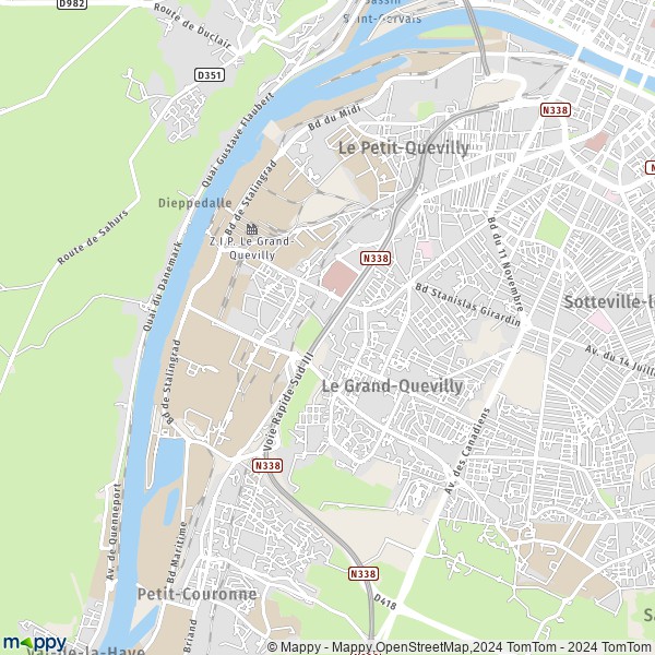 La carte pour la ville de Le Grand-Quevilly 76120