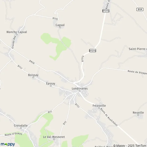 La carte pour la ville de Londinières 76660