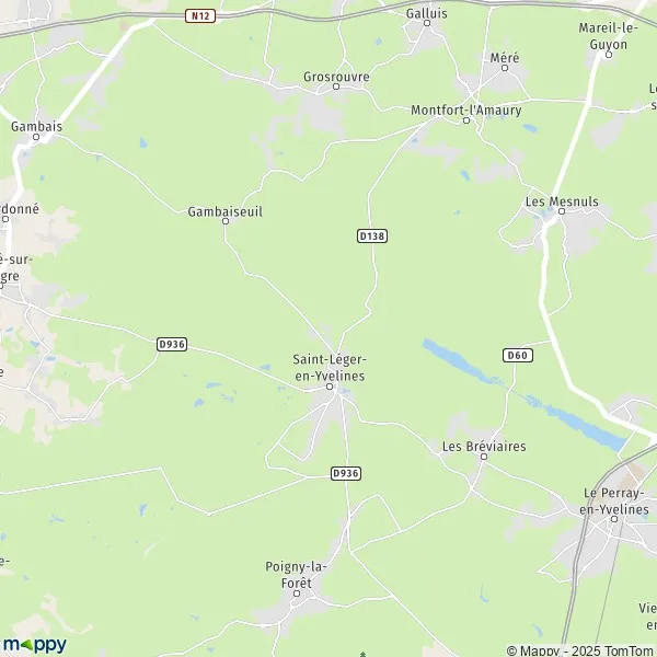 La carte pour la ville de Saint-Léger-en-Yvelines 78610