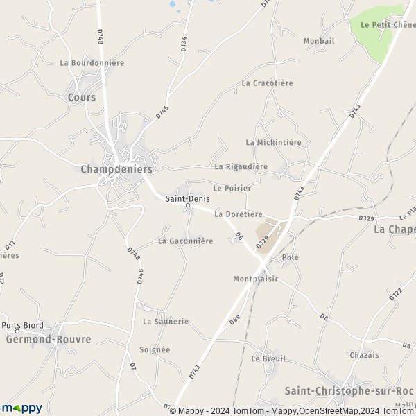 La carte pour la ville de Saint-Denis, 79220 Champdeniers