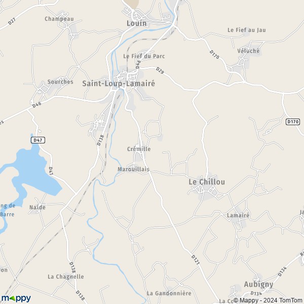 La carte pour la ville de Saint-Loup-Lamairé 79600