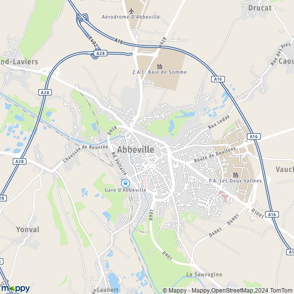 La carte pour la ville de Abbeville 80100