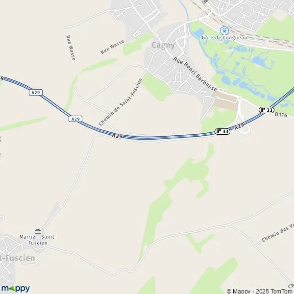 La carte pour la ville de Cagny 80330