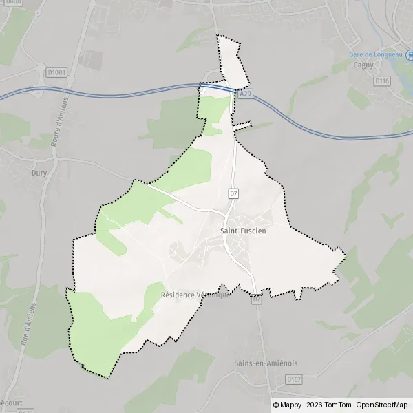 Plan Saint-Fuscien : carte de Saint-Fuscien (80680) et infos pratiques
